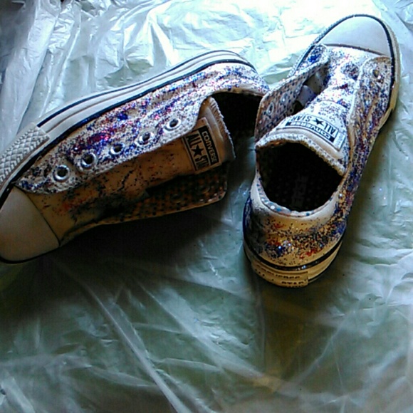 Sparkly multi color Converse all stars - Picture 2 of 4